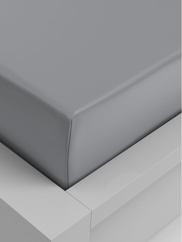 Kvalitex Spannbettlaken Viskose 200x200cm hellgrau