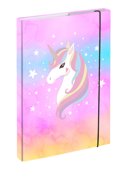 BAAGL  Rosa Schulheftumschlag A4 Regenbogen Einhorn Baagl