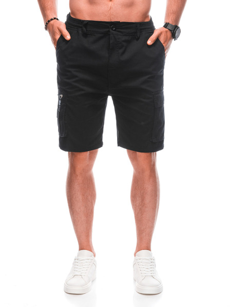Edoti EDOTI Herren kurze Cargo-Shorts, schwarz