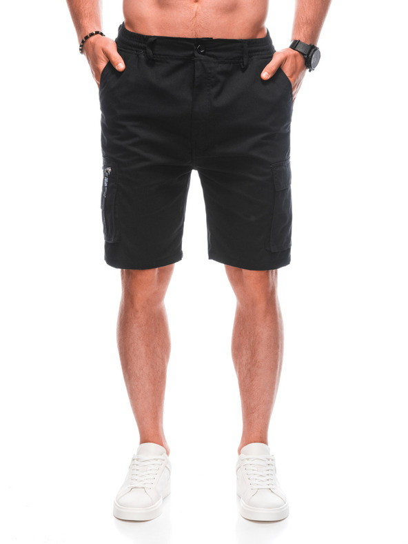 Edoti EDOTI Herren kurze Cargo-Shorts, schwarz