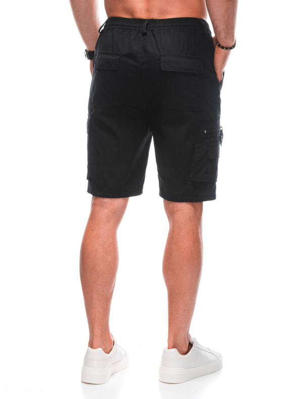 Edoti EDOTI Herren kurze Cargo-Shorts, schwarz