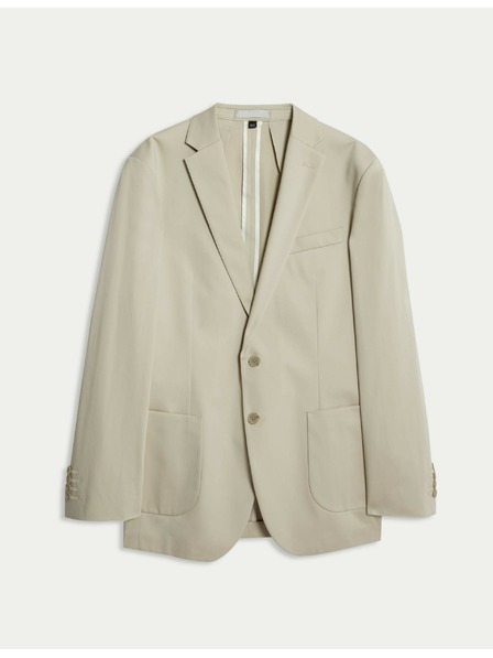 Marks & Spencer Marks & Spencer beigefarbener, leicht taillierter Blazer mit hohem Baumwollanteil