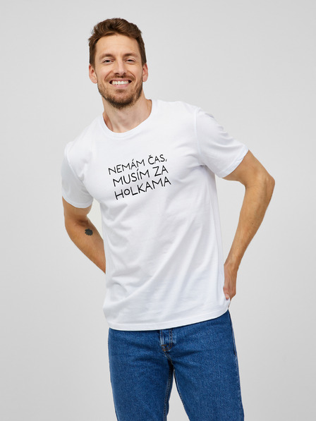 ZOOT.Original Weißes Herren-T-Shirt ZOOT.Original Ich habe keine Zeit, ich muss zu meinen Mädchen