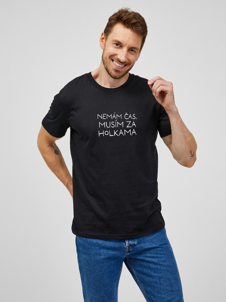 ZOOT.Original Schwarzes Herren-T-Shirt Zoot.Original Ich habe keine Zeit, ich muss zu meinen Mädels