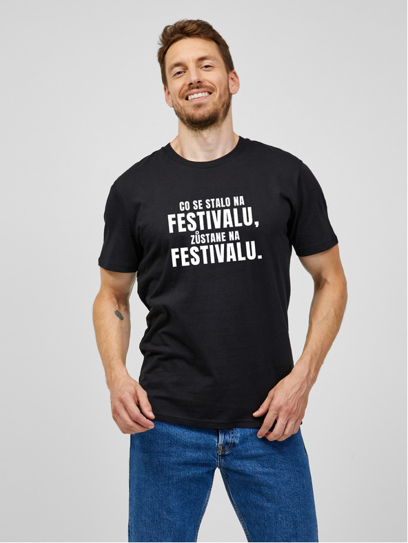 ZOOT.Original Schwarzes Herren-T-Shirt ZOOT.Original Was auf dem Festival passiert, bleibt auf dem Festival