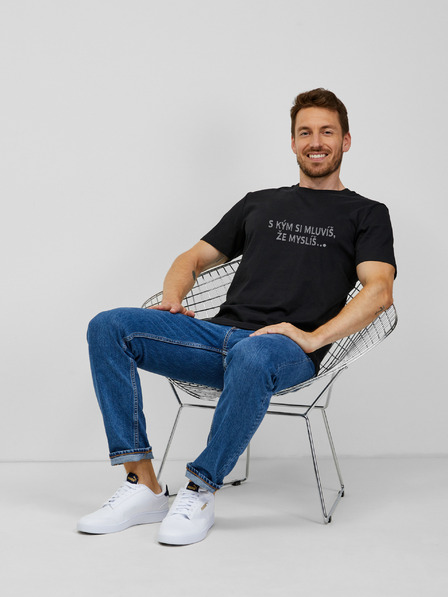 ZOOT.Original Schwarzes Herren T-Shirt ZOOT.Original Mit wem sprichst du, dass du denkst