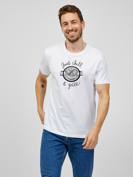 ZOOT.Original Weißes Herren-T-Shirt ZOOT.Original Just chill & grill