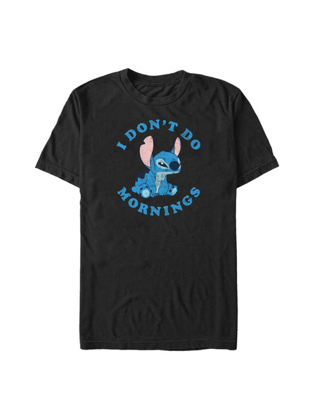 ZOOT.Fan Schwarzes T-Shirt Disney Stitch Mornings