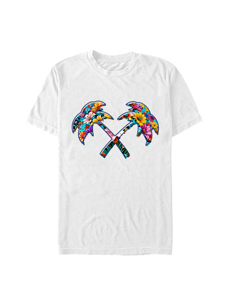 ZOOT.Fan Weißes T-shirt Trainer Spotter Cross Palm Blumen