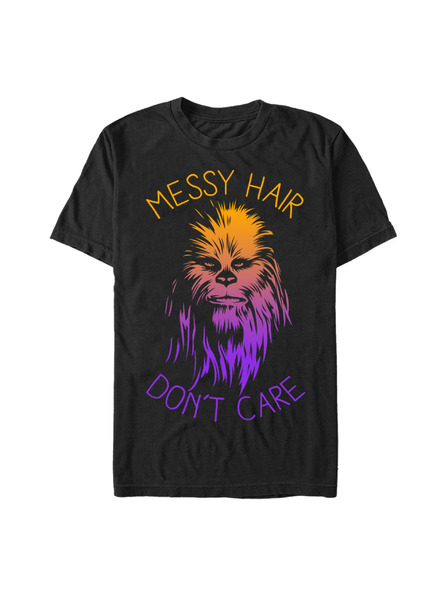 ZOOT.Fan Schwarzes Star Wars T-Shirt mit unordentlichen Haaren