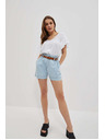 Moodo Hellblaue Damen Denim Shorts Moodo