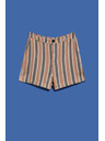 Moodo Moodo Grau und Braun gestreifte Damen Shorts