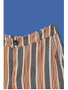 Moodo Moodo Grau und Braun gestreifte Damen Shorts