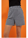 Moodo Weiß-schwarz karierte Damen-Shorts Moodo