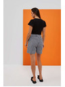 Moodo Weiß-schwarz karierte Damen-Shorts Moodo
