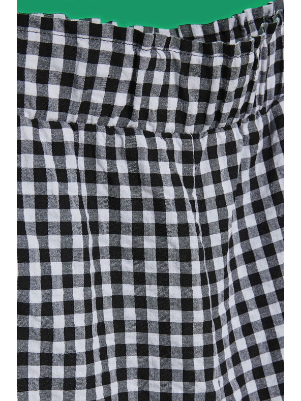 Moodo Weiß-schwarz karierte Damen-Shorts Moodo