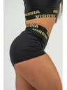 Nebbia NEBBIA Damen High Waist Compression Shorts INTENSE Leg Day 832 Gold XS,schwarz/gold