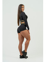 Nebbia NEBBIA Damen High Waist Compression Shorts INTENSE Leg Day 832 Gold XS,schwarz/gold