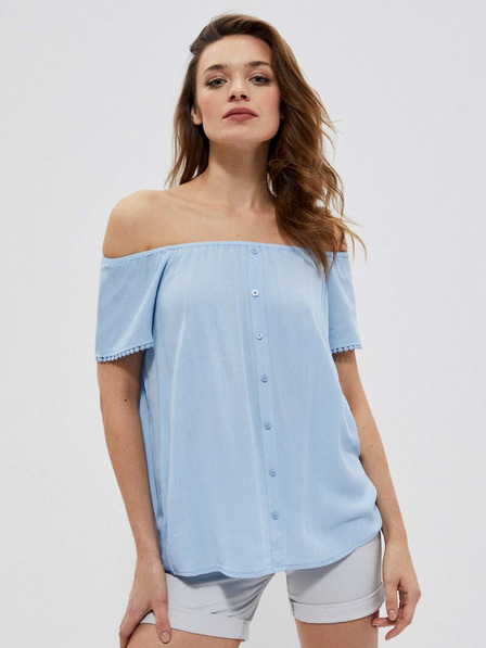 Moodo Hellblaue Damenbluse Moodo