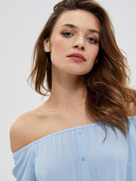 Moodo Hellblaue Damenbluse Moodo