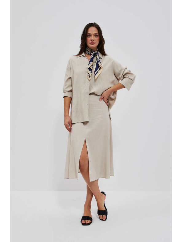 Moodo Damen-Beige-Hemd Moodo