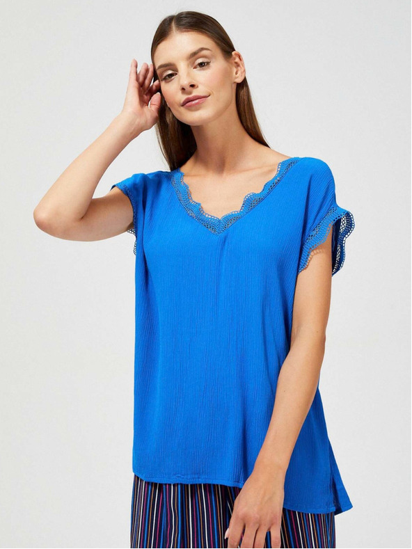 Moodo Blaue Damenbluse Moodo