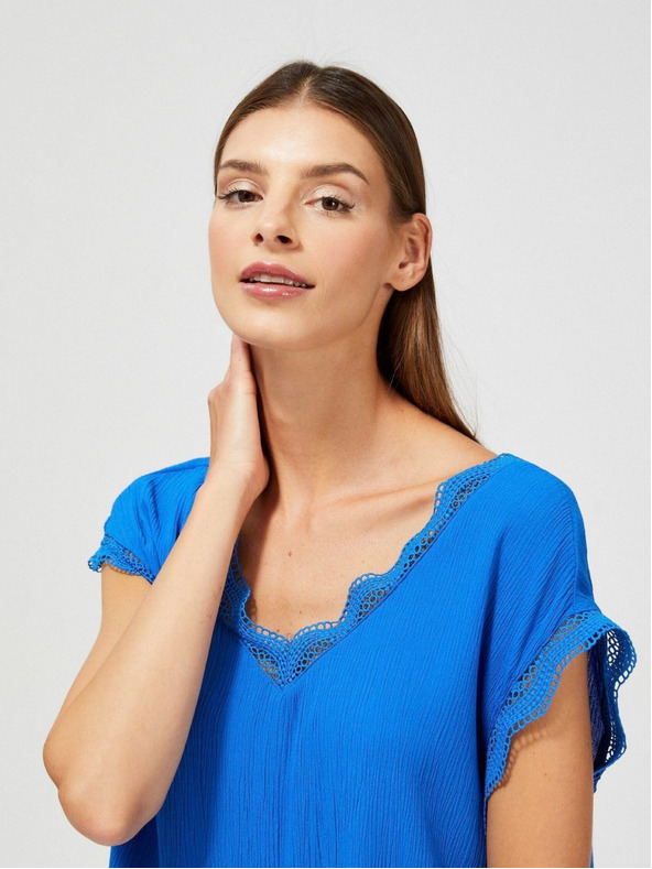 Moodo Blaue Damenbluse Moodo