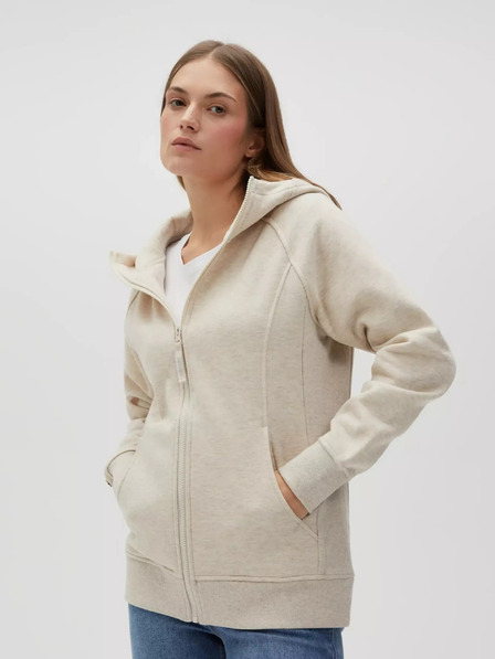Moodo Beige Damen-Kapuzen-Sweatshirt Moodo