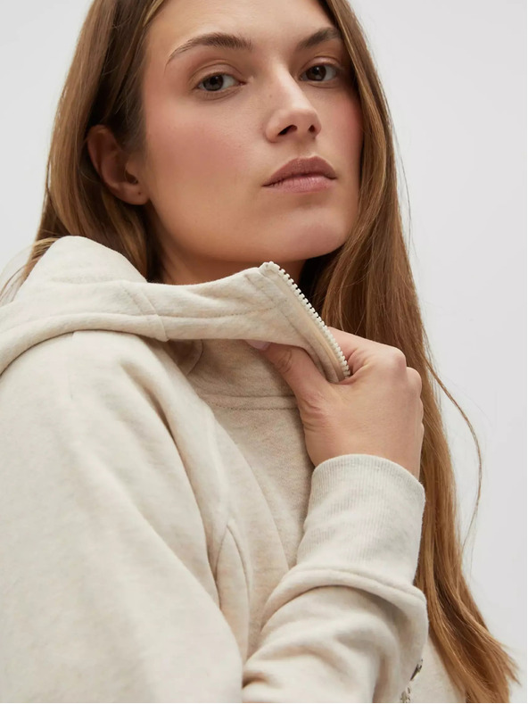 Moodo Beige Damen-Kapuzen-Sweatshirt Moodo