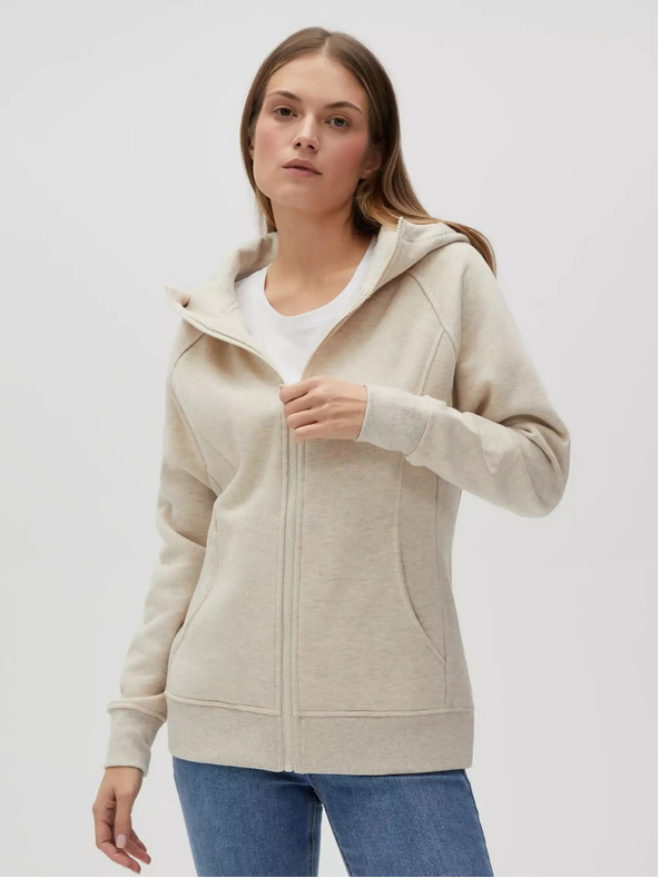 Moodo Beige Damen-Kapuzen-Sweatshirt Moodo