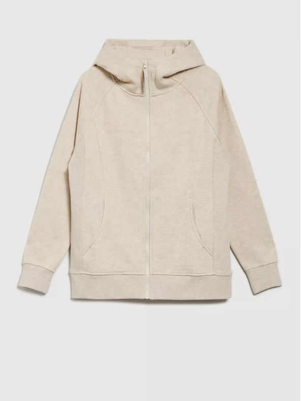 Moodo Beige Damen-Kapuzen-Sweatshirt Moodo