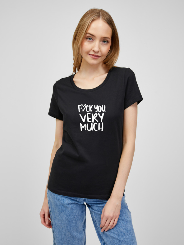 ZOOT.Original Schwarzes Frauen T-Shirt Zoot Original Fuck you very much