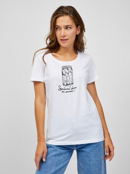 ZOOT.Original Weißes Zoot Original Damen-T-Shirt Die richtige Frau rockt immer