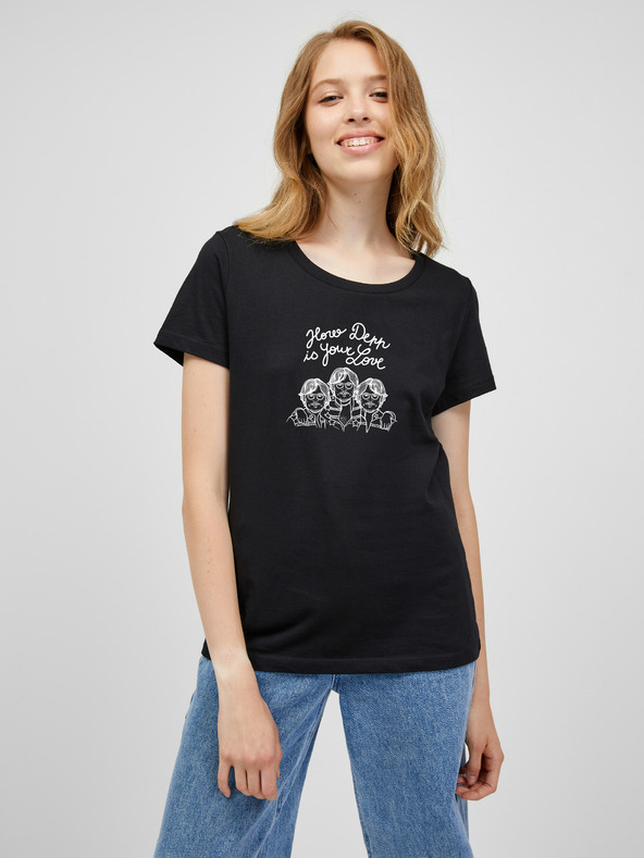 ZOOT.Original Schwarzes Frauen-T-Shirt Zoot Original Depp love