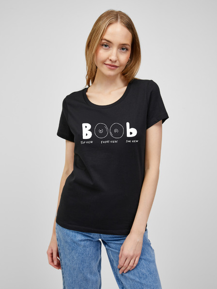 ZOOT.Original Schwarzes Damen-T-Shirt mit ZOOT.Original Aufdruck Boob