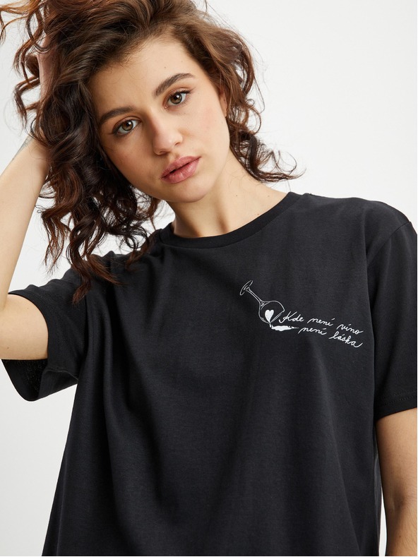 ZOOT.Original Schwarzes Frauen-T-Shirt Zoot Original Where There Is No Wine