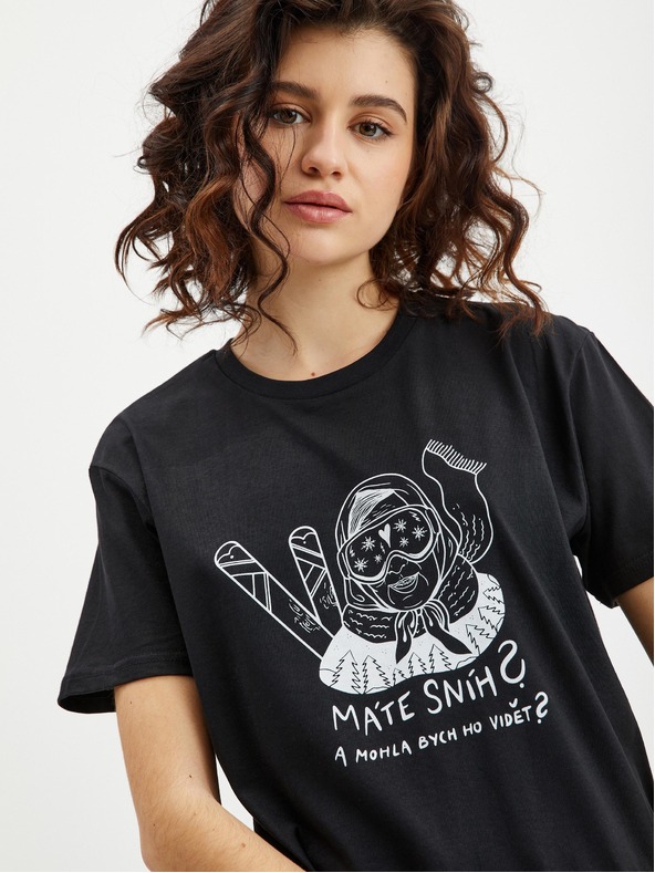 ZOOT.Original Schwarzes Damen Zoot Original T-Shirt Do You Have Snow