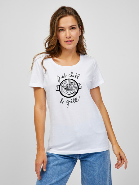 ZOOT.Original Weißes ZOOT.Original Damen-T-Shirt Just chill & grill