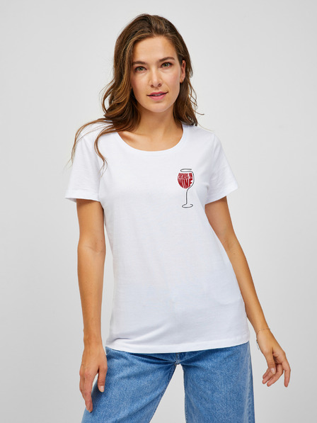 ZOOT.Original Weißes Damen-T-Shirt ZOOT.Original Partners in wine
