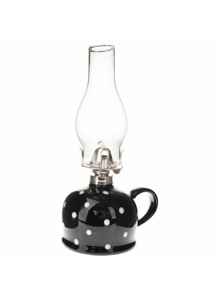 Casa de Engel Keramische Kerosinlampe, schwarz mit Punkten, 0/9