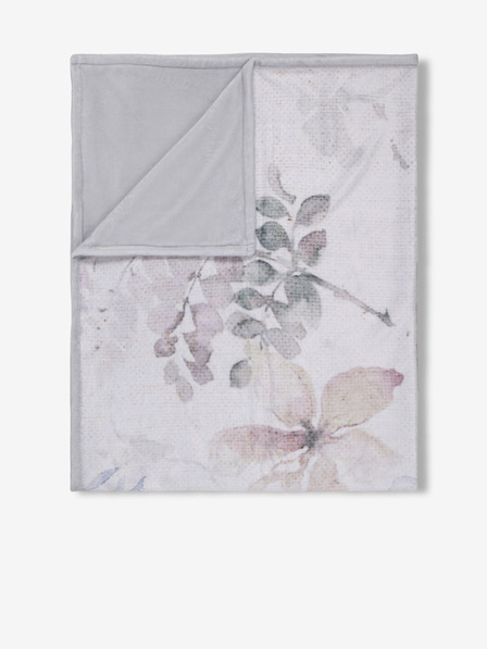 Descanso Weiß geblümtes Plaid Descanso 130 x 160 cm
