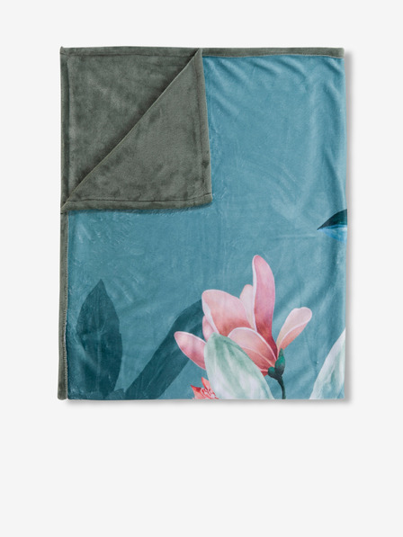 Descanso Blau geblümtes Plaid Descanso 130 x 160 cm