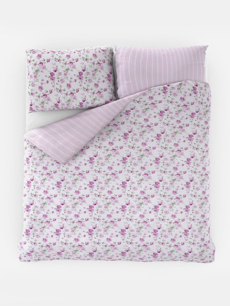 Kvalitex Französische Baumwollbettwäsche PROVENCE COLLECTION 200x200, 70x90cm VIENTO rosa