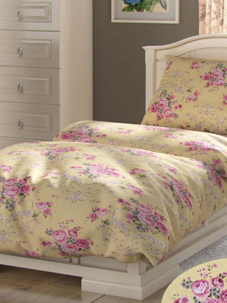 Kvalitex Französische verlängerte Baumwollbettwäsche PROVENCE COLLECTION 240x220, 70x90cm CLER gelb