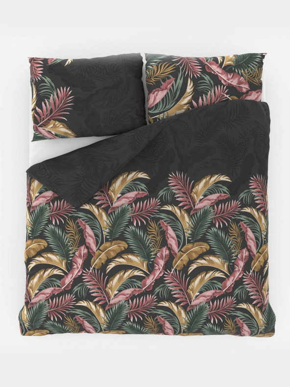 Kvalitex Verlängerte Baumwollbettwäsche DELUX 140x220, 70x90cm PALMA grau