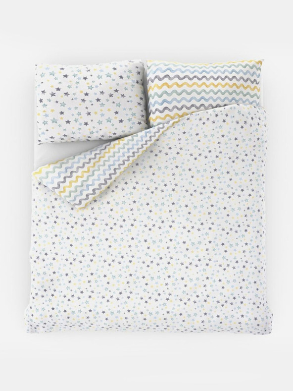 Kvalitex Französische Baumwollbettwäsche Delux 220x200, 70x90cm Duo blau Kvalitex