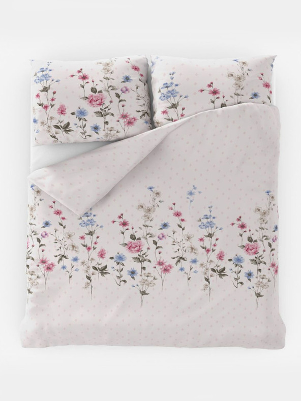 Kvalitex Französische Baumwollbettwäsche DELUX 240x220, 70x90cm LOUKA rosa