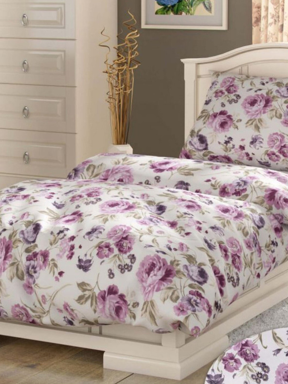 Kvalitex Französische Baumwollbettwäsche PROVENCE COLLECTION 200x200, 70x90cm Daniela lila
