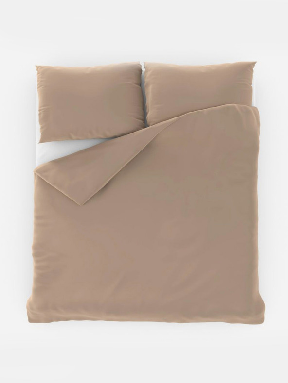 Kvalitex Französische Uni-Baumwollbettwäsche 200x200, 70x90cm beige