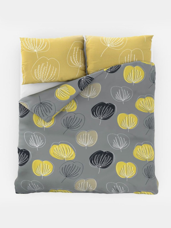 Kvalitex Klassische Bettwäsche Baumwolle DELUX 140x200, 70x90cm GRACE grau